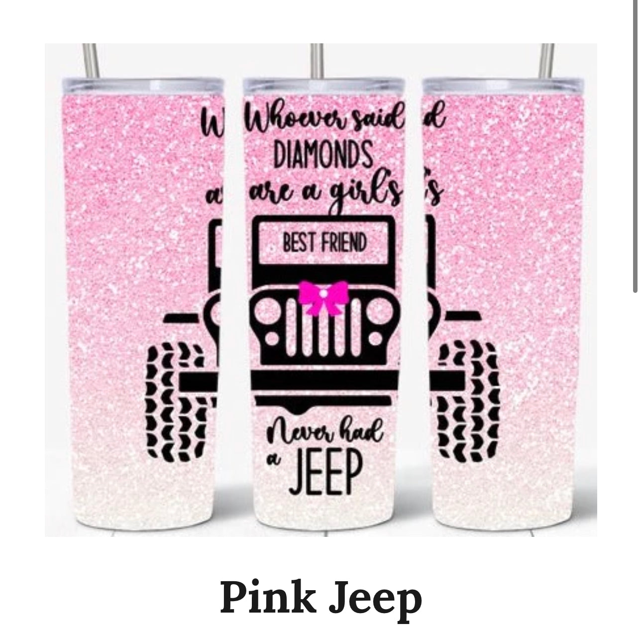 Pink Jeep Tumbler